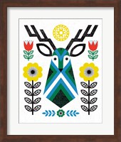 Folk Lodge Deer II Fine Art Print