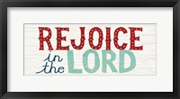 Holiday on Wheels Rejoice in the Lord Framed Print