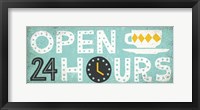 Retro Diner Open 24 Hours Panel Fine Art Print