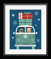 Holiday on Wheels XII Navy Framed Print