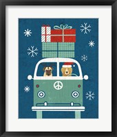 Holiday on Wheels XII Navy Framed Print