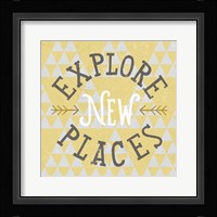Mod Triangles Explore New Places Retro Fine Art Print