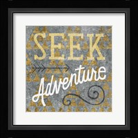 Mod Triangles Seek Adventure Gold Fine Art Print