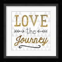 Mod Triangles Love the Journey Gold Fine Art Print