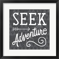 Mod Triangles Seek Adventure Framed Print