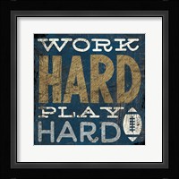 Football V Blue Framed Print