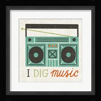 Retro Desktop Boom Box Framed Print
