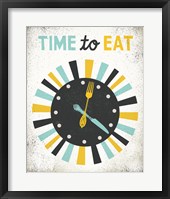 Retro Diner Time to Eat Clock Framed Print