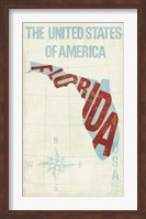 USA Modern Blue Florida State Fine Art Print