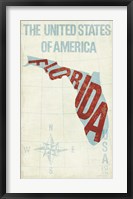 USA Modern Blue Florida State Fine Art Print