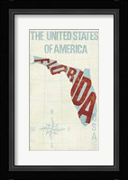 USA Modern Blue Florida State Fine Art Print