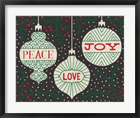 Jolly Holiday Ornaments Peace Love Joy Fine Art Print