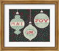 Jolly Holiday Ornaments Peace Love Joy Fine Art Print