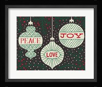 Jolly Holiday Ornaments Peace Love Joy Fine Art Print