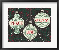 Jolly Holiday Ornaments Peace Love Joy Fine Art Print