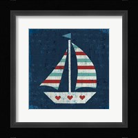 Nautical Love Sail Boat Framed Print
