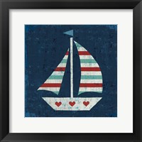 Nautical Love Sail Boat Framed Print