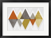 Mod Triangles II Retro Framed Print