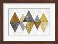 Mod Triangles II Gold Fine Art Print