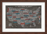 US City Map on Wood Gray Fine Art Print