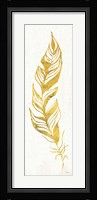Gold Water Feather I Framed Print