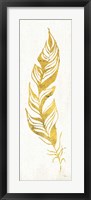 Gold Water Feather I Framed Print
