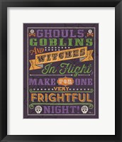 Halloween Talk II Color Purple Framed Print