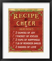 Holiday Recipe I Gold and Red Framed Print