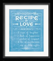 Life Recipes I Blue Framed Print
