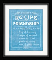 Life Recipes III Blue Framed Print