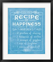 Life Recipes IV Blue Framed Print