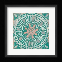 Ocean Tale Tile VI Coral Framed Print