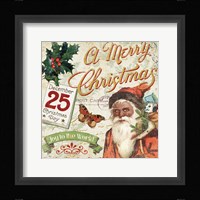Vintage Christmas II Santa Fine Art Print