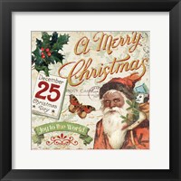 Vintage Christmas II Santa Fine Art Print