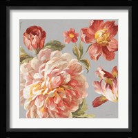 Mixed Floral IV Crop I Gray I Framed Print