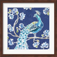 Peacock Allegory IV Blue Fine Art Print