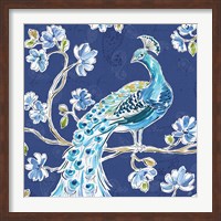 Peacock Allegory IV Blue Fine Art Print