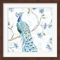 Peacock Allegory III White Fine Art Print