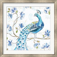 Peacock Allegory IV White Fine Art Print