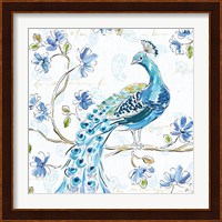 Peacock Allegory IV White Fine Art Print