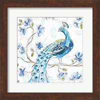 Peacock Allegory IV White Fine Art Print