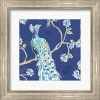 Peacock Allegory III Blue Fine Art Print