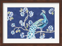 Peacock Allegory II Blue Fine Art Print