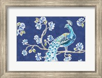 Peacock Allegory II Blue Fine Art Print