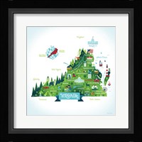 Illustrated Virginia Framed Print