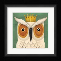 White Owl with Crown Framed Print