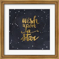 Starry Words Gold - Wish Upon A Star Fine Art Print