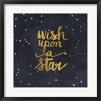 Starry Words Gold - Wish Upon A Star Fine Art Print