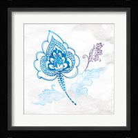Eastern Boho II Peacock Blue Framed Print