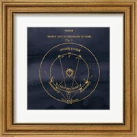 Geography of the Heavens IX Blue Gold Fine Art Print